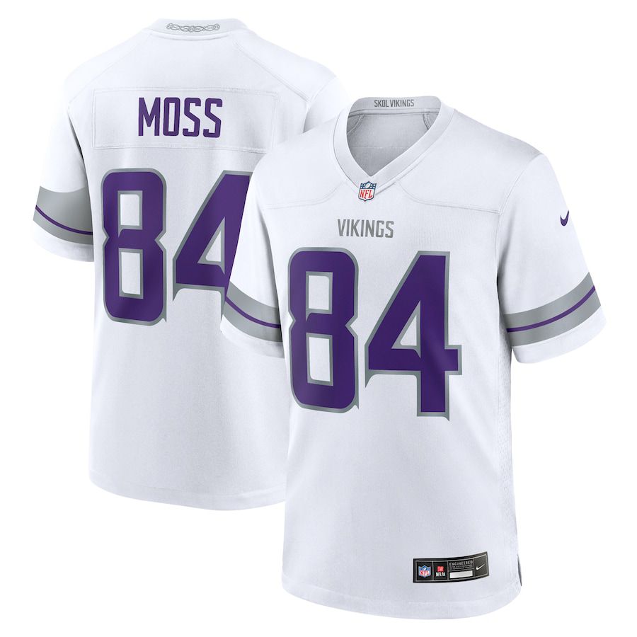 Men Minnesota Vikings 84 Randy Moss Nike White Alternate Retired Player Game NFL Jersey